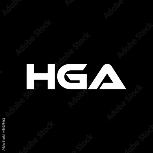 HGA letter logo design with black background in illustrator, vector logo modern alphabet font overlap style. calligraphy designs for logo, Poster, Invitation, etc.