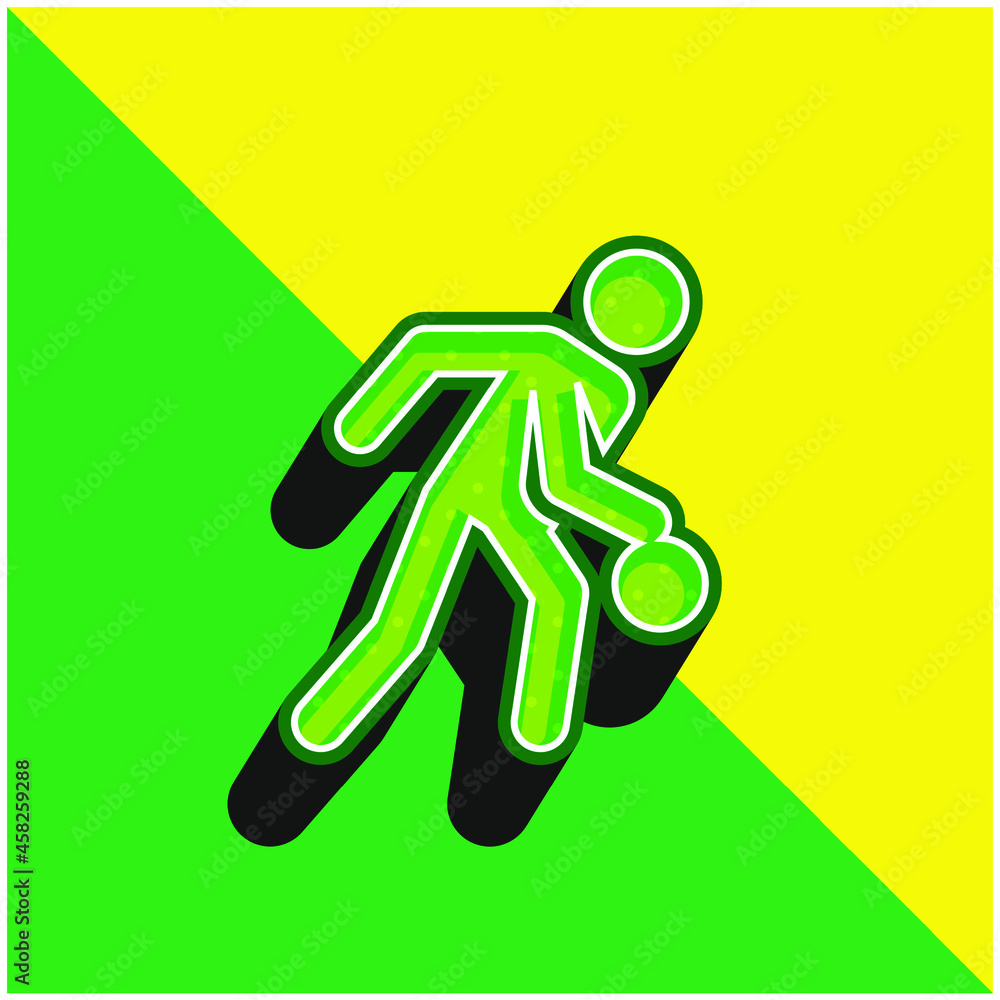 Basketball Player Green and yellow modern 3d vector icon logo Basketball Player Green and yellow modern 3d vector icon logo