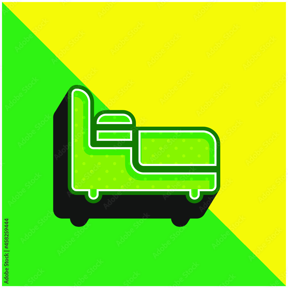 Bed Green and yellow modern 3d vector icon logo Bed Green and yellow modern 3d vector icon logo