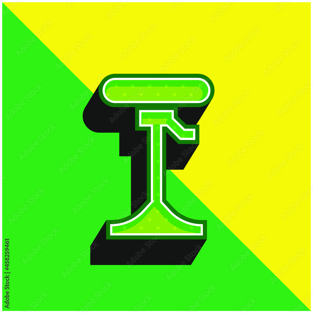 Bar Stool Green and yellow modern 3d vector icon logo Bar Stool Green and yellow modern 3d vector icon logo