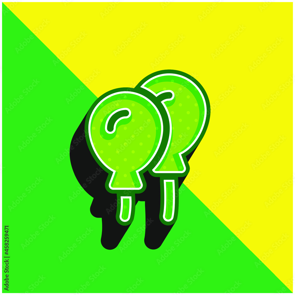 Balloons Green and yellow modern 3d vector icon logo Balloons Green and yellow modern 3d vector icon logo