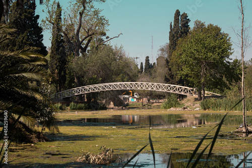 bridge over the river at sunset