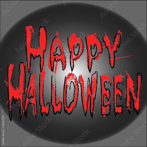 Happy halloween inscription greeting card