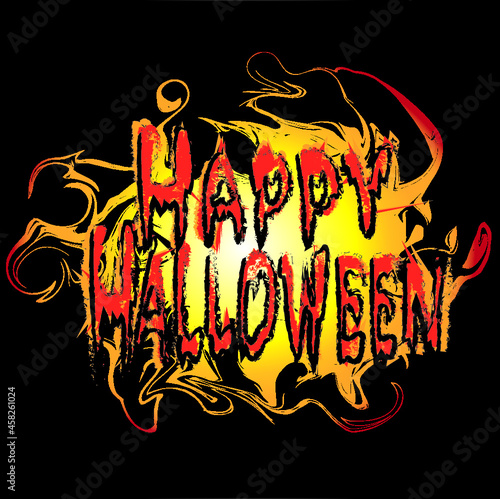 Happy halloween inscription greeting card