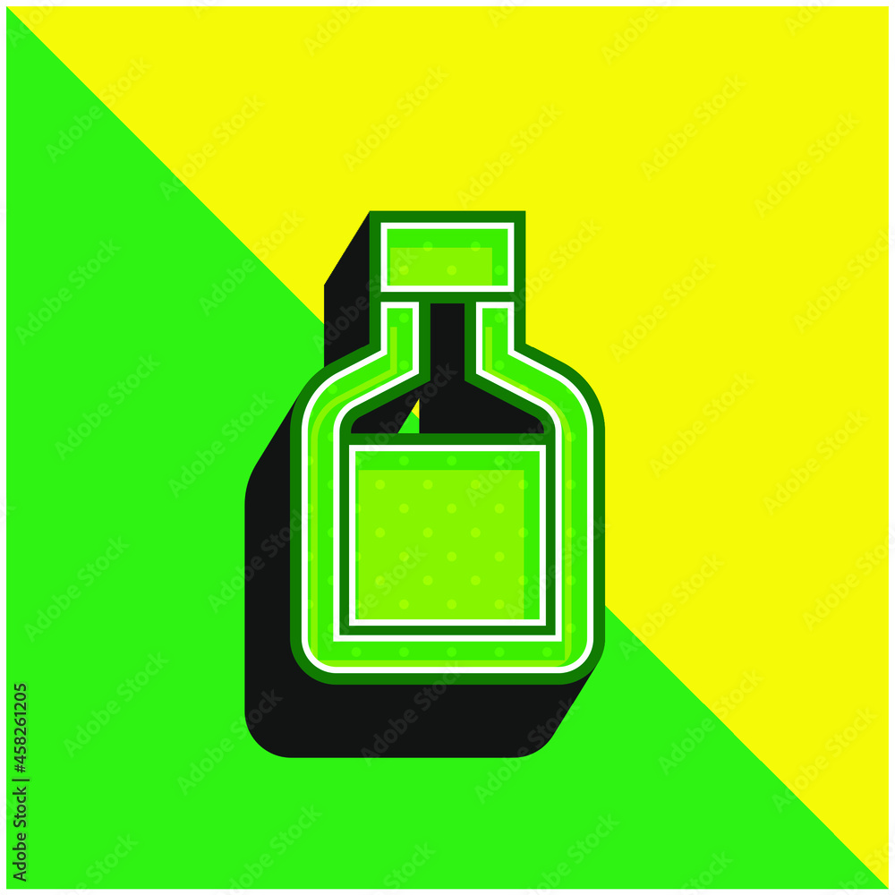 Bottle Green and yellow modern 3d vector icon logo Bottle Green and yellow modern 3d vector icon logo