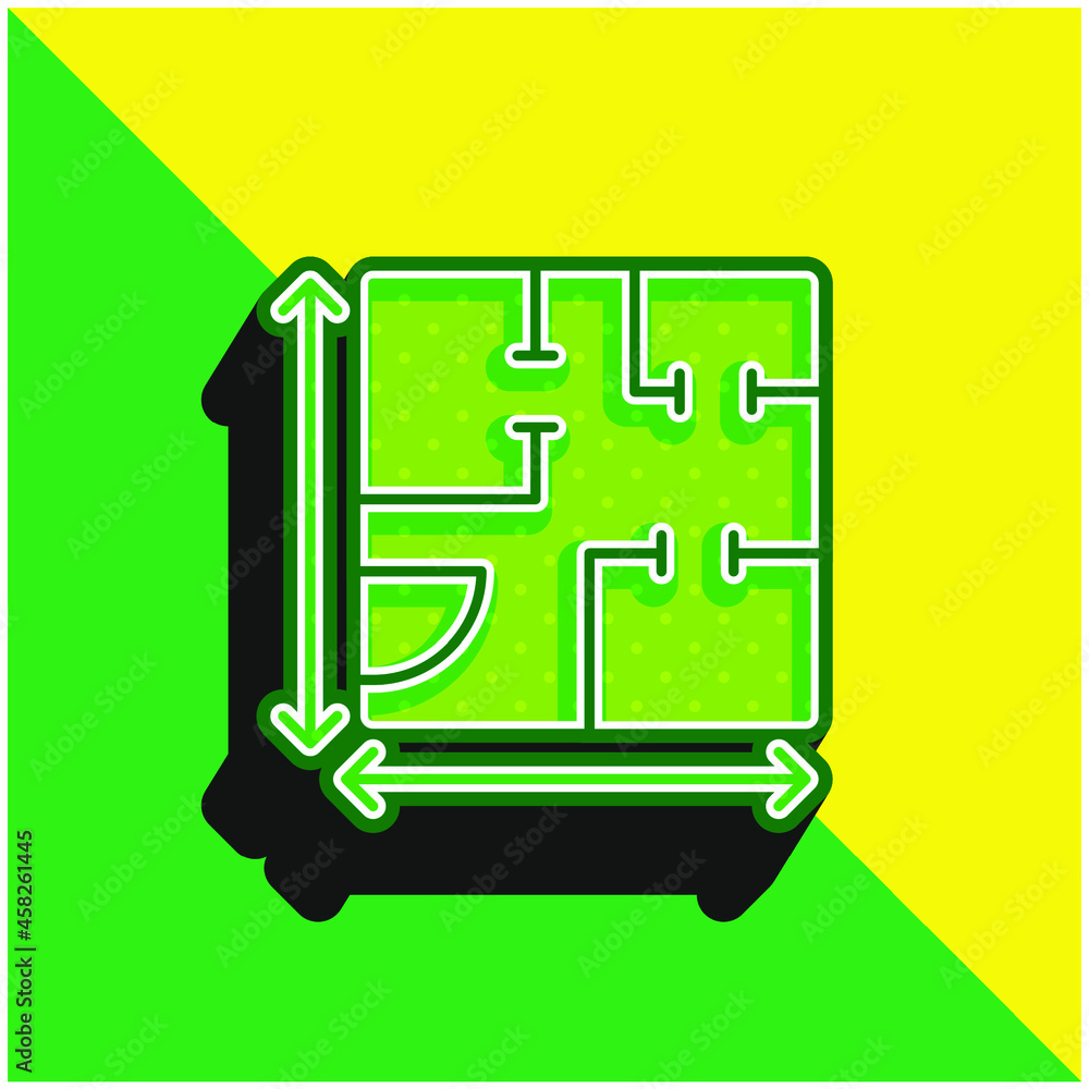 Blueprint Green and yellow modern 3d vector icon logo Blueprint Green and yellow modern 3d vector icon logo