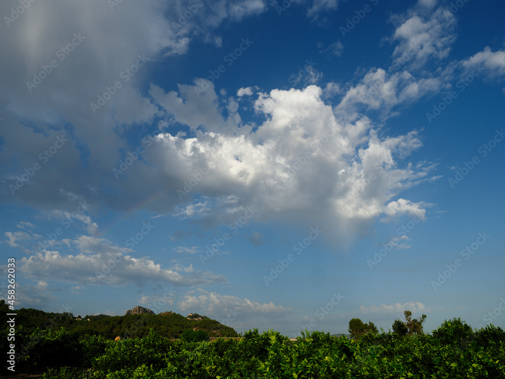 Clouds over the castle of Xativa, Spain Clouds over the castle of Xativa, Spain