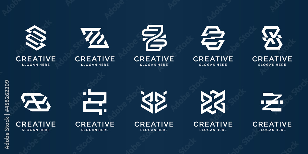 set of abstract monogram z logo.creative elegant luxury initial letter z logo collection inspiration set of abstract monogram z logo.creative elegant luxury initial letter z logo collection inspiration