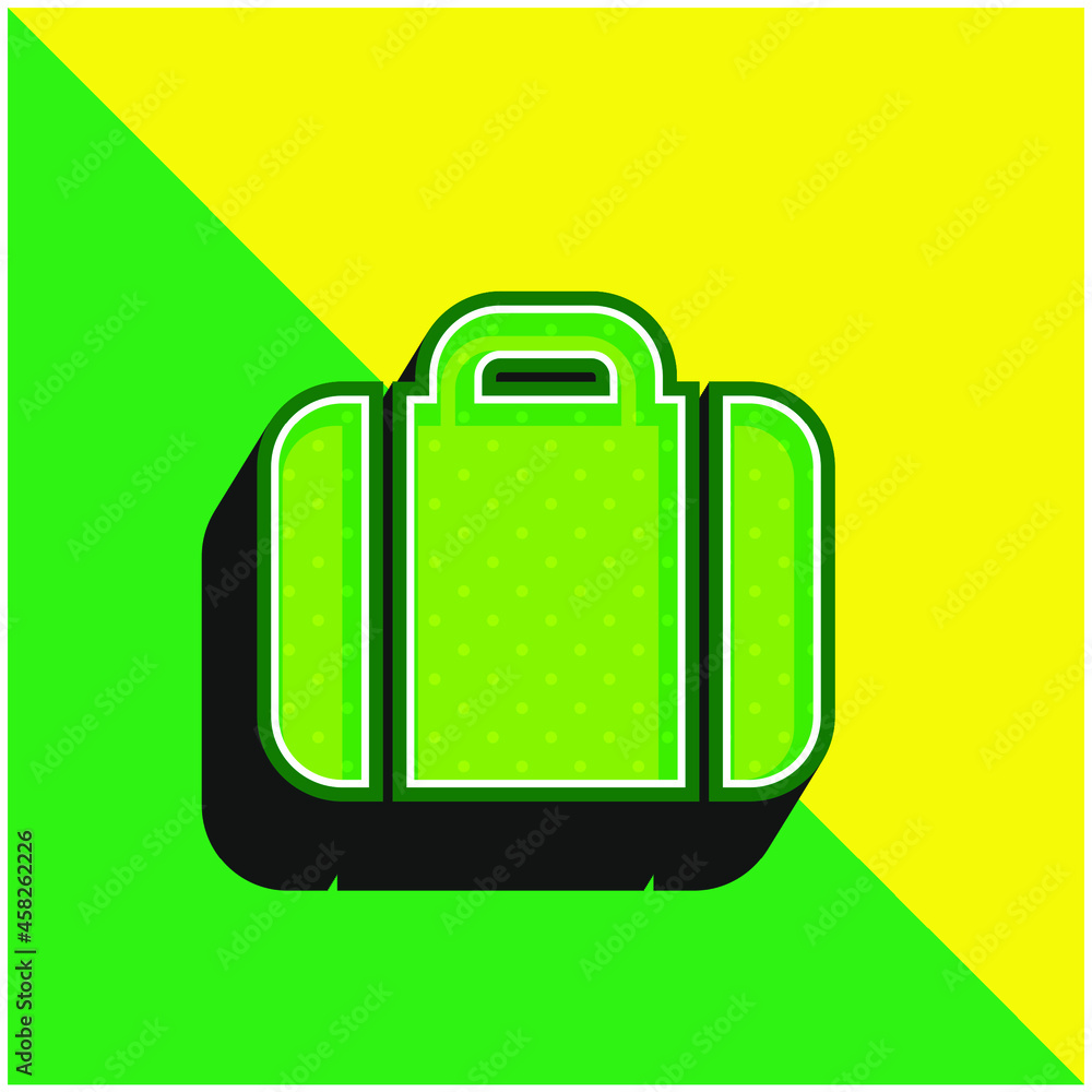 Briefcase Green and yellow modern 3d vector icon logo Briefcase Green and yellow modern 3d vector icon logo