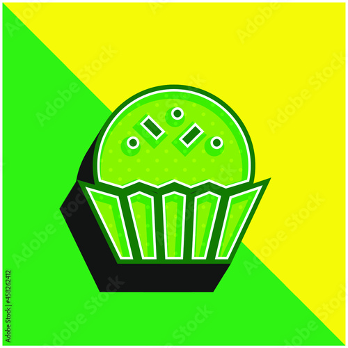 Bonbon Green and yellow modern 3d vector icon logo