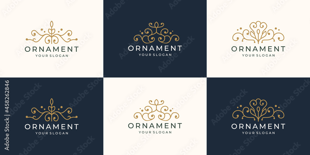 creative luxury linear style ornamental logo inspiration.