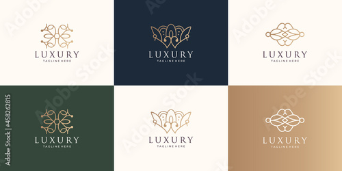 set of collection ornament logo. line art style design,abstract shape,creative concept,decoration. © ulhaq_std