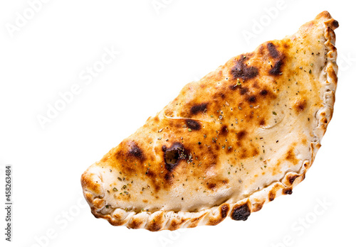 Tableau sur toile pizza calzone isolated on white background