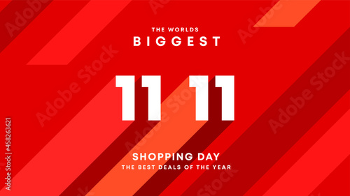 World Biggest Shopping Festival Big Sale 11-11 and 12-12 Abstract Modern Banner Design Vector Editable Template  