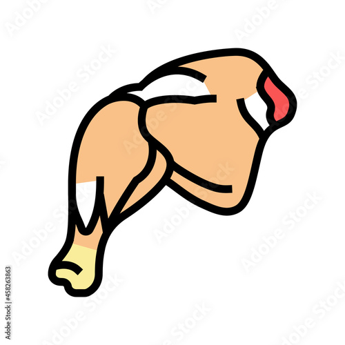 leg quarter chicken color icon vector. leg quarter chicken sign. isolated symbol illustration