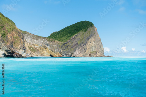 The famous milky sea around the turtle head of Guishan Island, Yilan, Taiwan photo