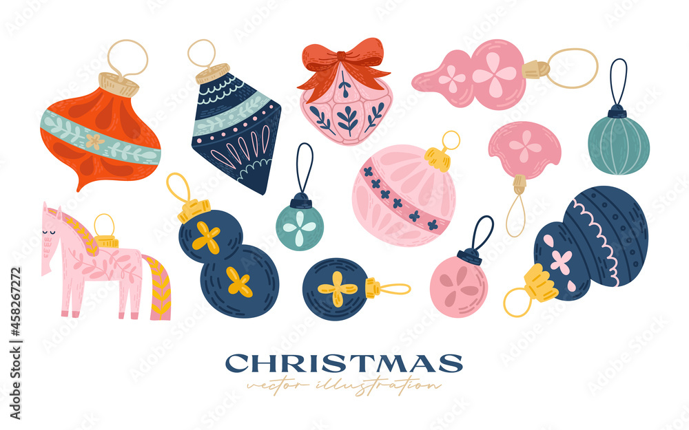 Fototapeta premium Hand drawn christmas element collection