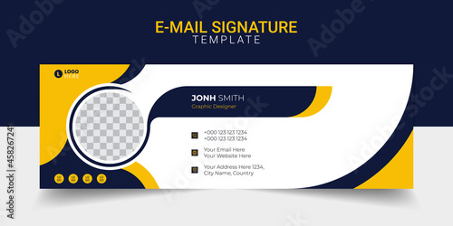 Email signature modern template design layout. Emailers personal business minimalist personal web social media cover.