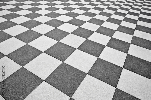 Detail of the pavement of the famous Mascagni square in Livorno with the particular chessboard design  Tuscan-Italy 