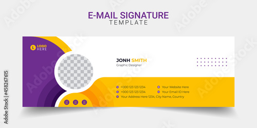 Email signature modern template design layout. Emailers personal business minimalist personal web social media cover.