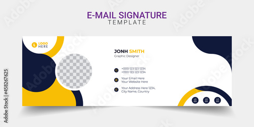 Email signature modern template design layout. Emailers personal business minimalist personal web social media cover.