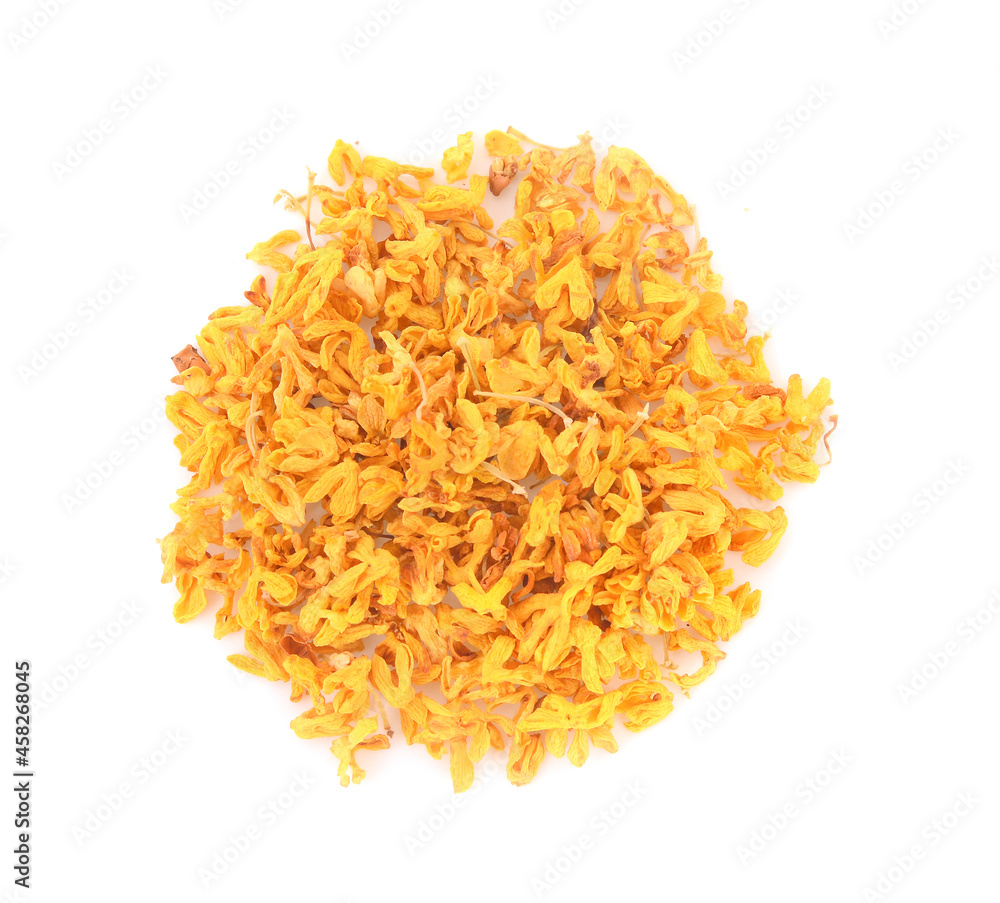Sweet Osmanthus Tea isolated on white Sweet Osmanthus Tea isolated on white