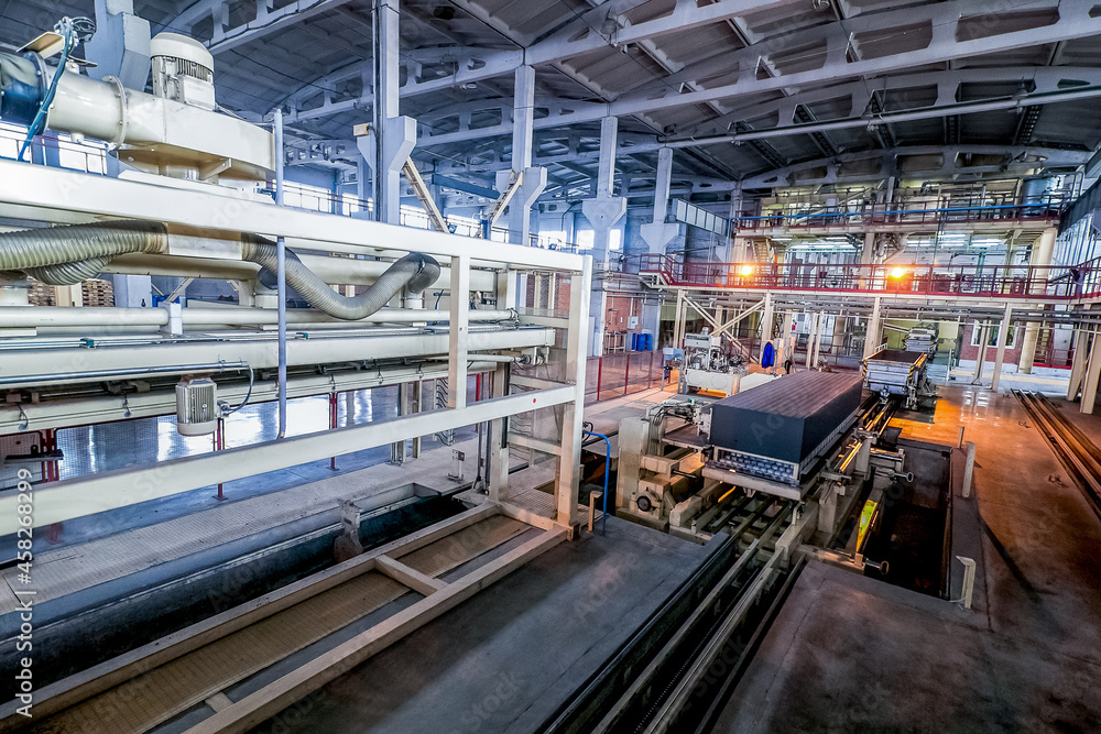 Factory automated production of concrete blocks