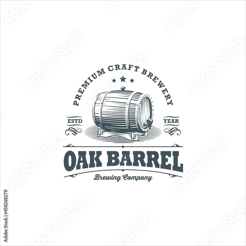 Wooden Barrel Logo Design Vector Image