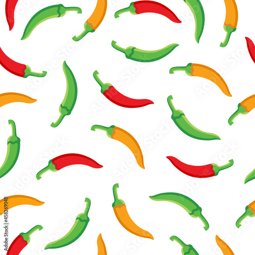 Vector Seamless Pattern Mexican Chili Peppers