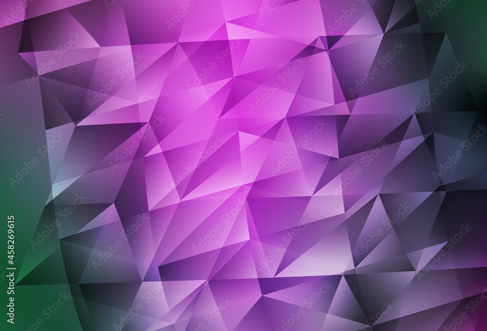 Light Pink, Green vector template with crystals, triangles. Light Pink, Green vector template with crystals, triangles.