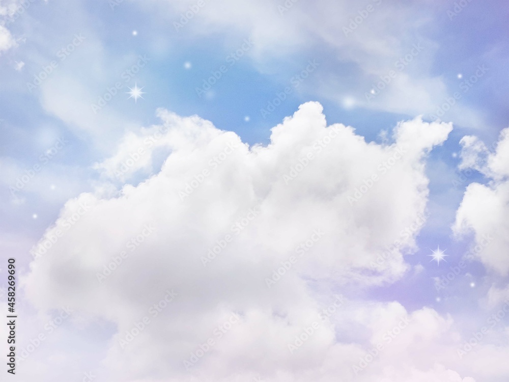 Blue pink cute pastel sky background