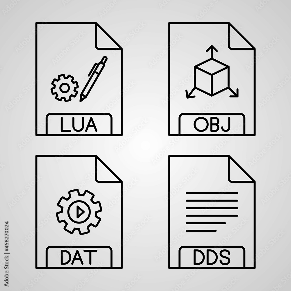 Simple Icon Set of File Format Related Line Icons Simple Icon Set of File Format Related Line Icons