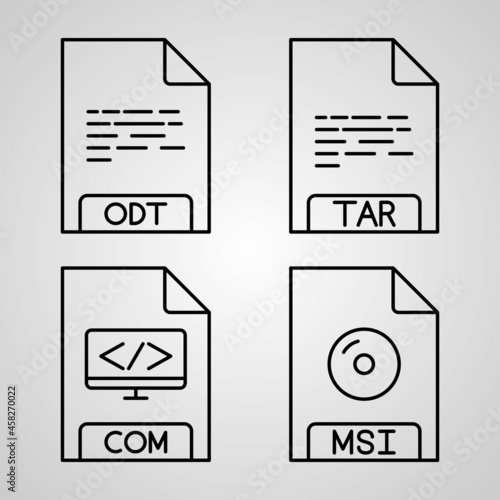 File Format Symbol Collection On White background File Format Outline Icons
