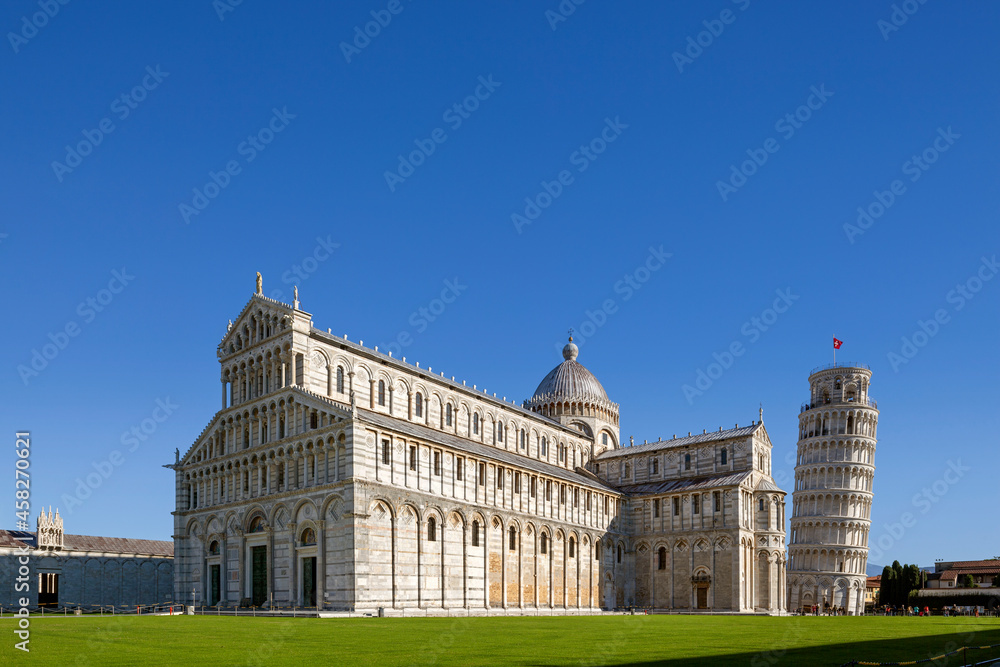 Pisa, Italy, the Cathedral, the Leaning Tower of Pisa, and Camposanto, The Square of Miracles of Pisa, nobody