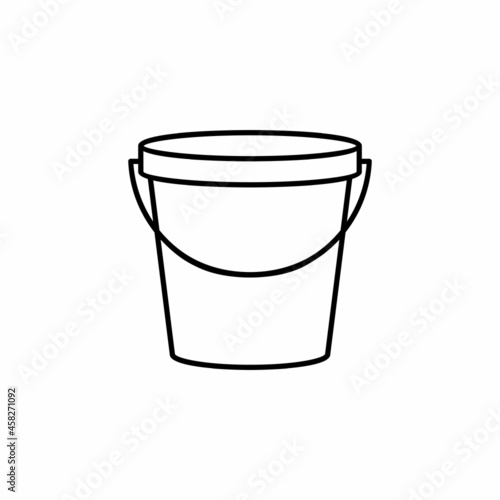 Bucket outline icon. linear style sign for mobile concept and web design. Pail simple line vector icon. Web design, mobile app. Vector illustration. Eps10