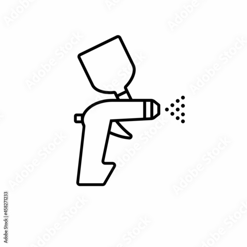 Paint spray gun outline icon. Airbrush car paint simple line vector icon. Symbol, logo illustration. Web design, mobile app. Eps10
