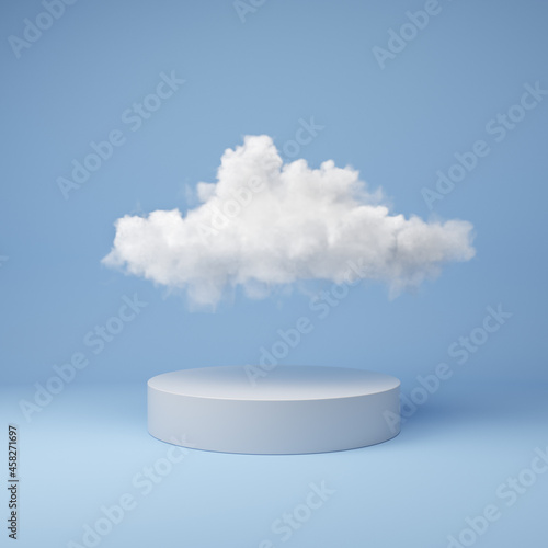 Stand for product with fluffy cloud