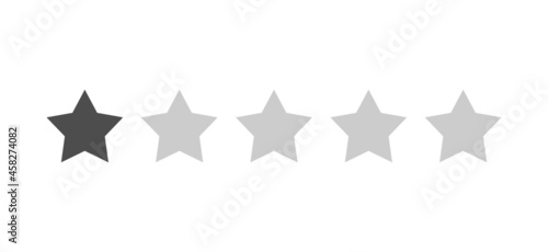 Rating sticker icon with star on white background. Flat design. White background. Isolated vector icon. Vector gold background. Vector graphics.	