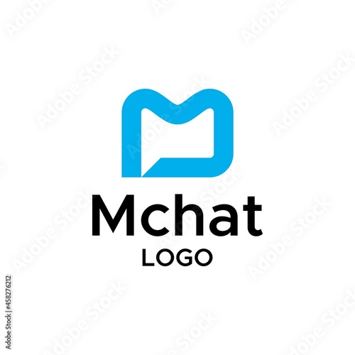 Modern and sophisticated logo about letter M and chat icon.
EPS 10, Vector.