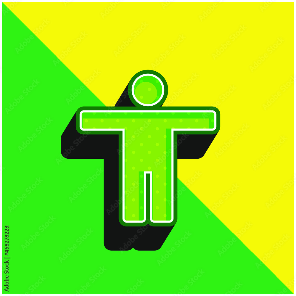 Obraz premium Accessability Green and yellow modern 3d vector icon logo