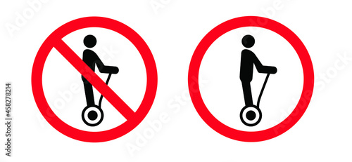 Man riding e-step, silhouette stickman icon or pictogram. Alternative personal transport, stay on a eScooter or eBrommer. Traffic way, city logo. Vector man, stick figure. Steps set.