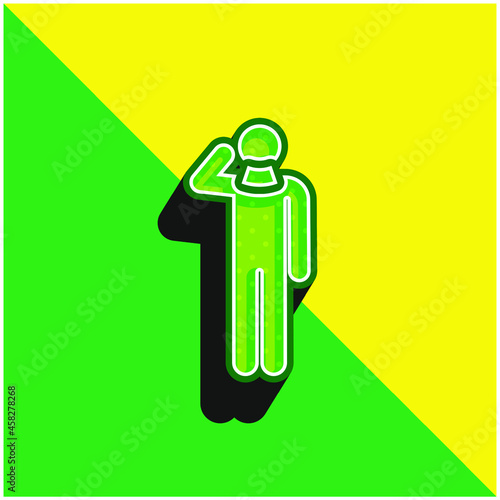 Accident Green and yellow modern 3d vector icon logo