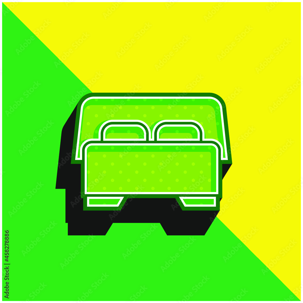 Bed Green and yellow modern 3d vector icon logo