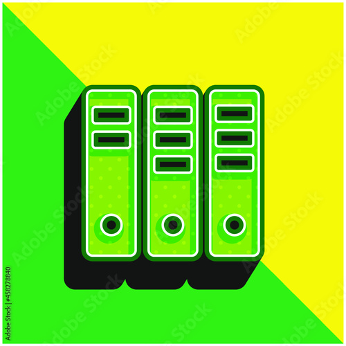 Archives Green and yellow modern 3d vector icon logo