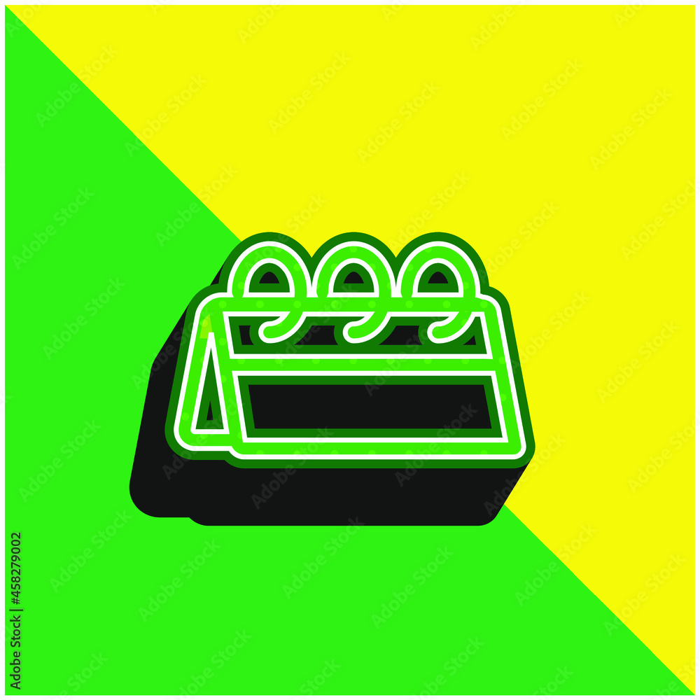 Almanac Green and yellow modern 3d vector icon logo