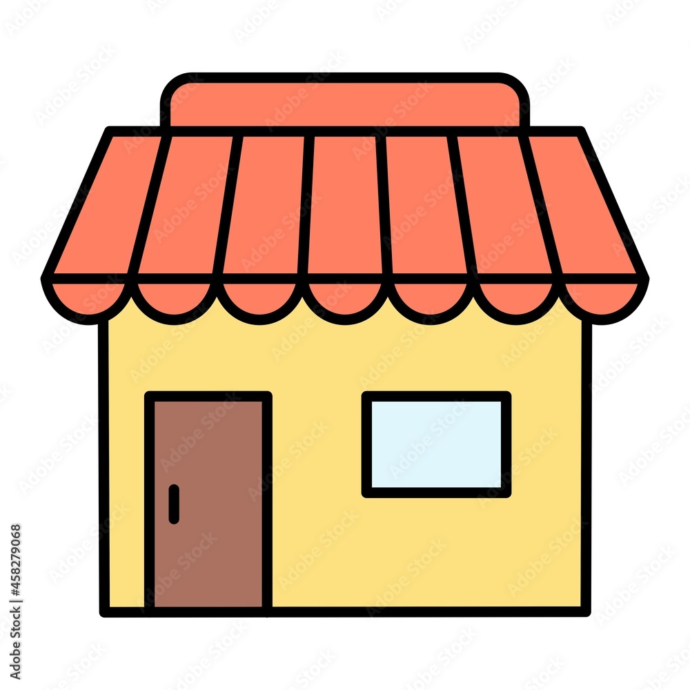 Vector Market Filled Outline Icon Design Vector Market Filled Outline Icon Design