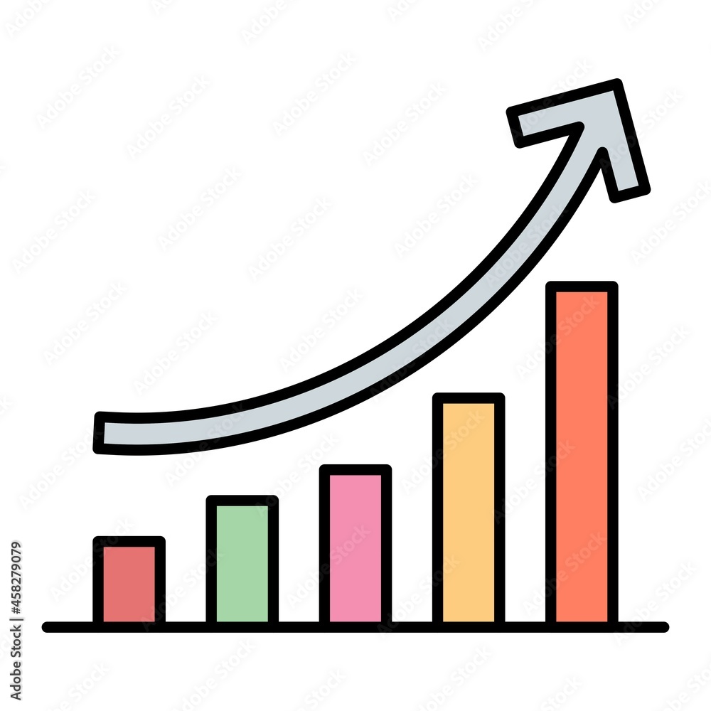Vector Growth Filled Outline Icon Design Vector Growth Filled Outline Icon Design