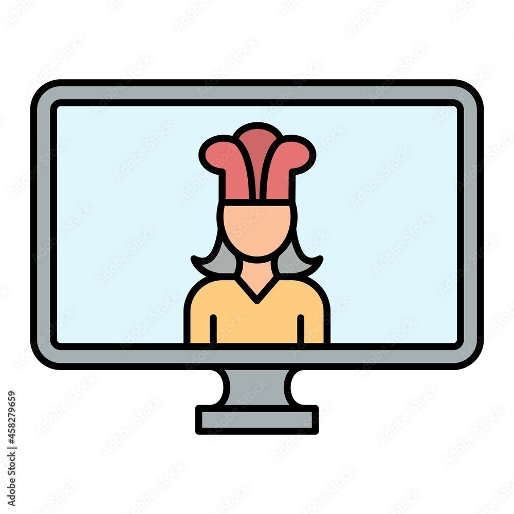 Vector Cooking Show Filled Outline Icon Design Vector Cooking Show Filled Outline Icon Design