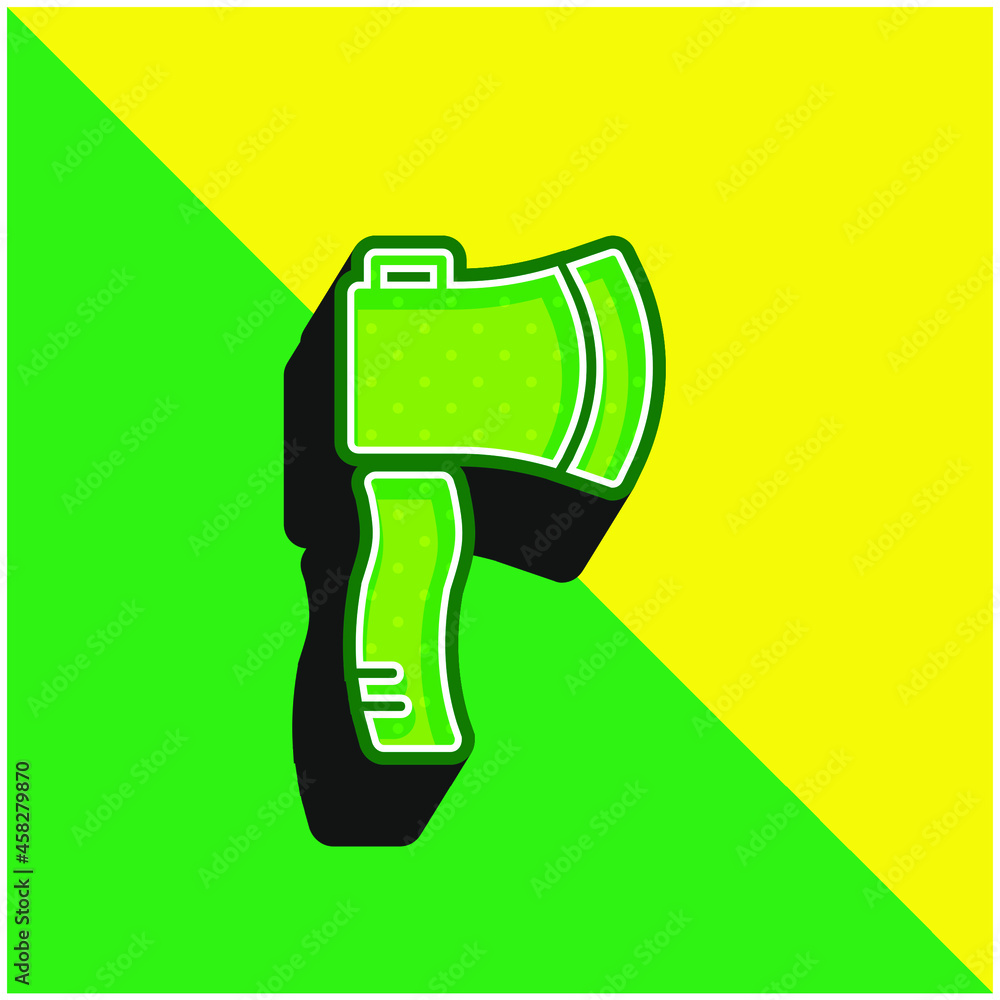 Axe Green and yellow modern 3d vector icon logo Axe Green and yellow modern 3d vector icon logo