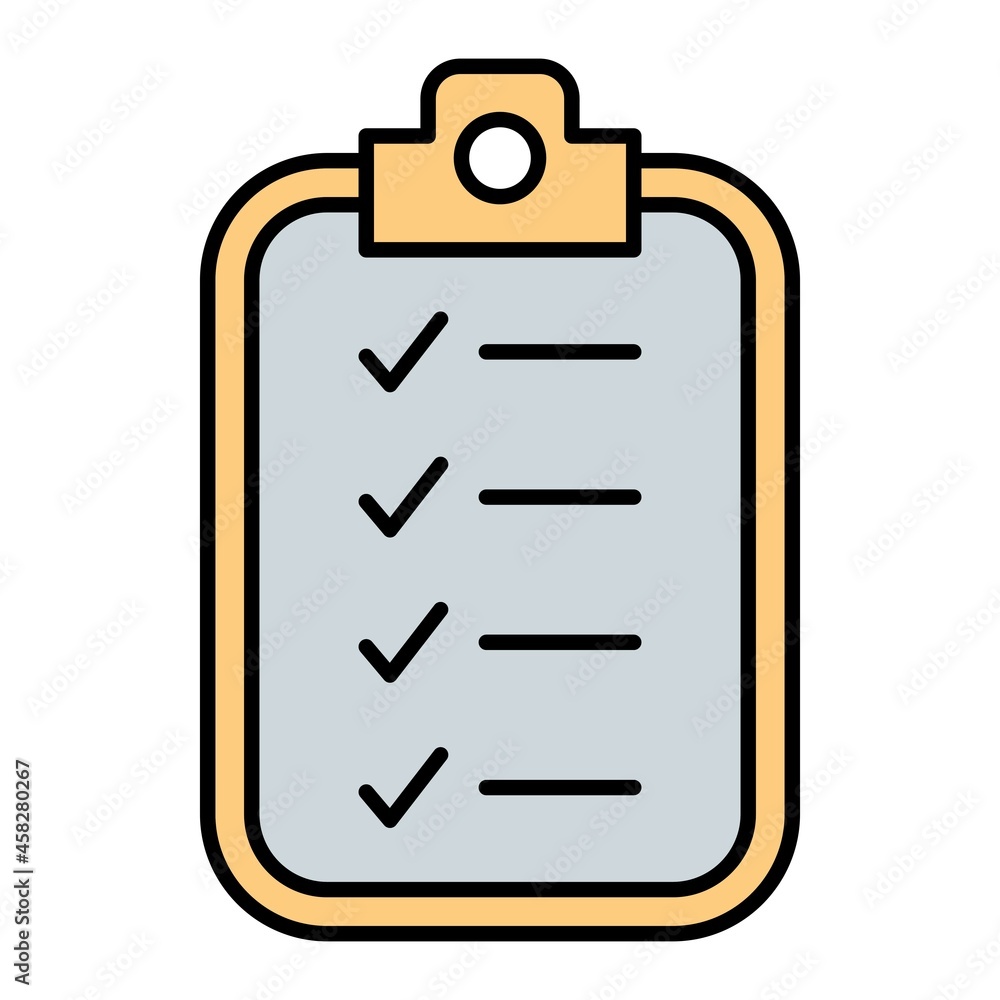 Vector Checklist Filled Outline Icon Design Vector Checklist Filled Outline Icon Design
